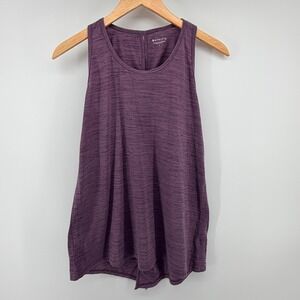 Athleta Essence Tie Back Tank Top Size L Purple Space Dye Yoga Gym Workout